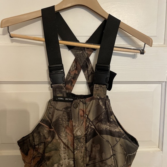 Trail Crest Soft Oak Camo Highland Timber 2 Piece Kid Quiet Hunting Gear Bibs - Picture 6 of 16